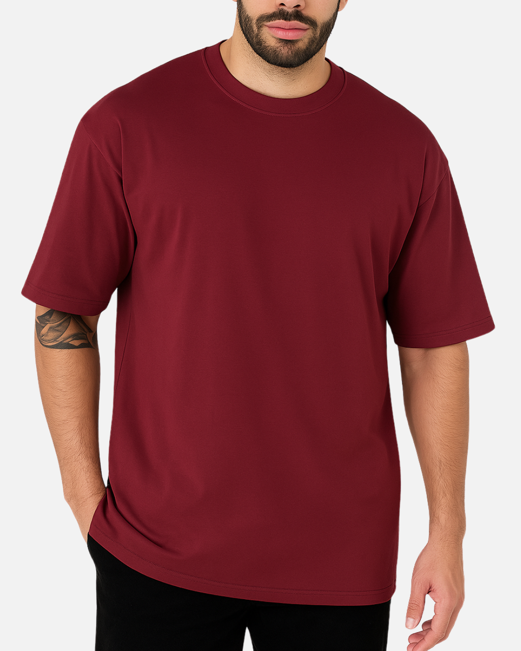Camiseta Oversize Basica Vino tinto