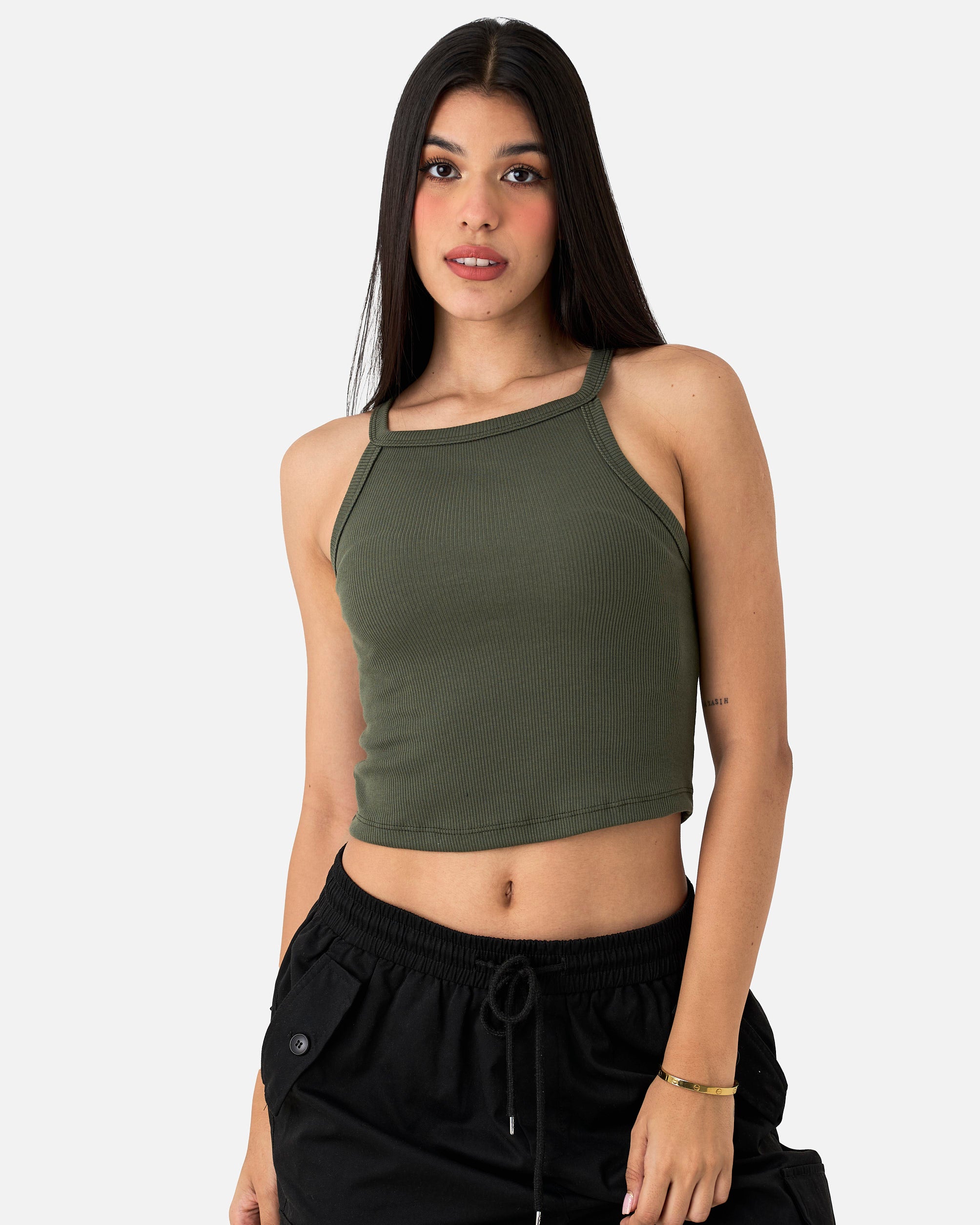 Blusa Rib Verde Militar