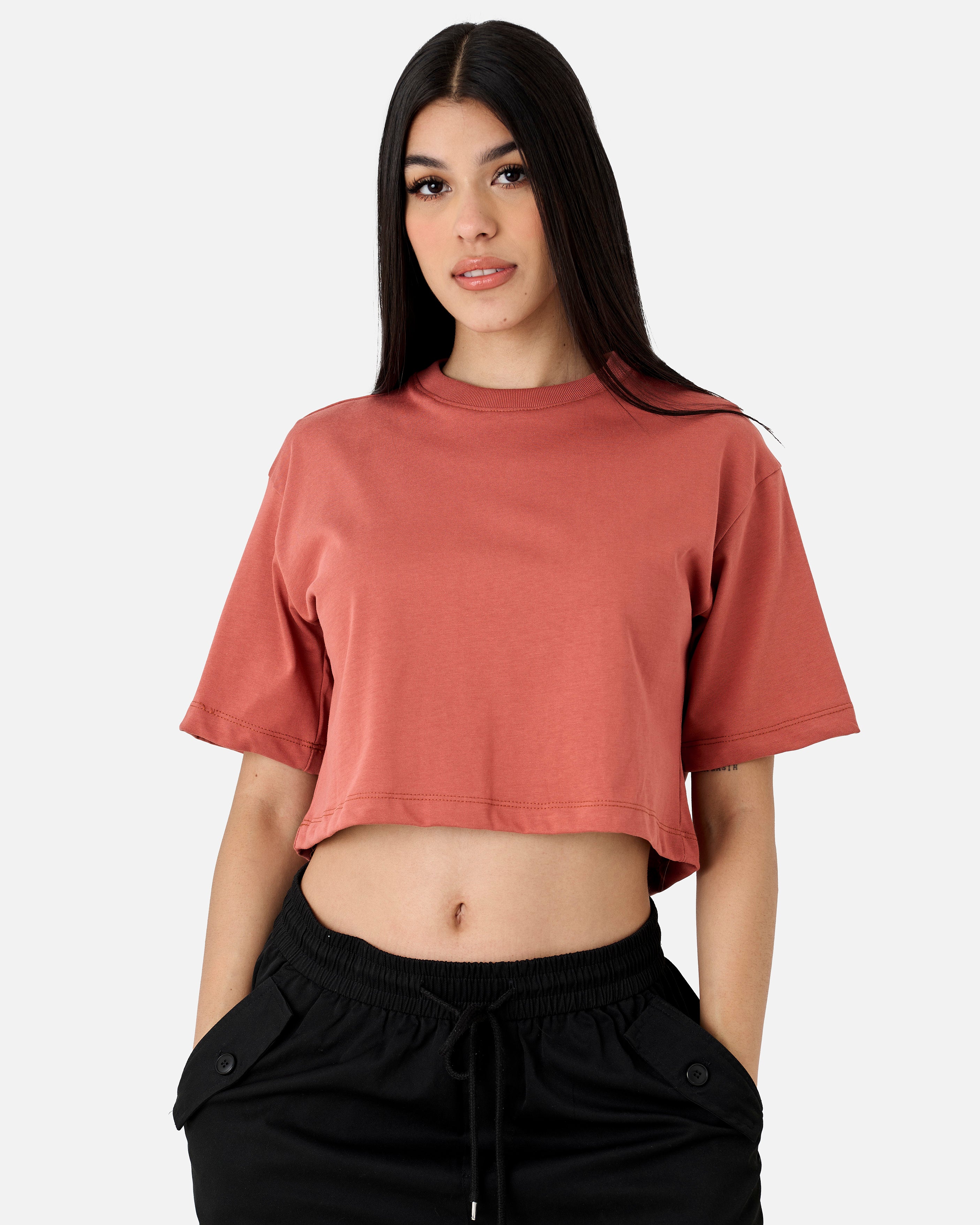 Croptop Over Premium 250Gr Basico Terracota