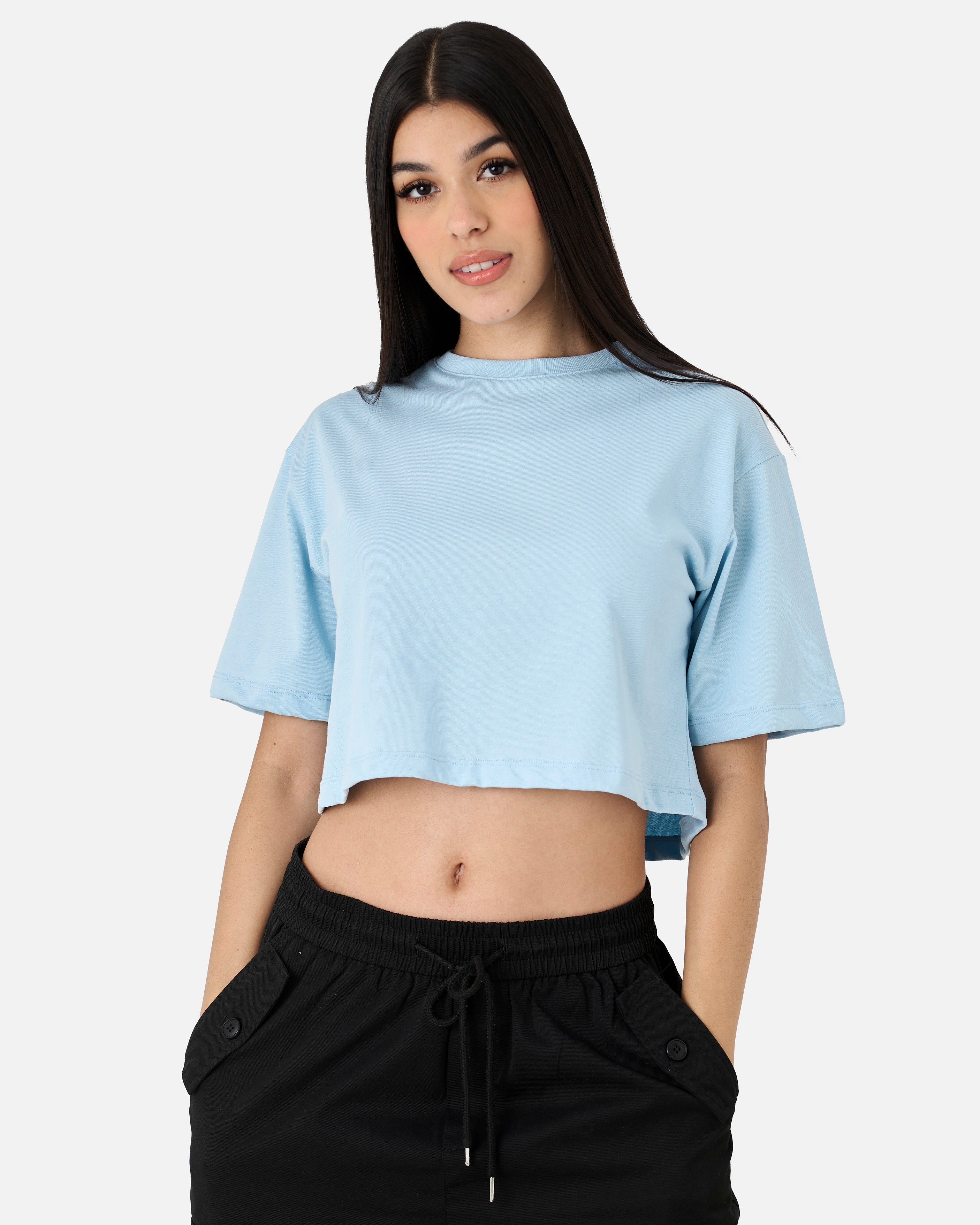 Croptop Over Premium 250Gr Basico Azul