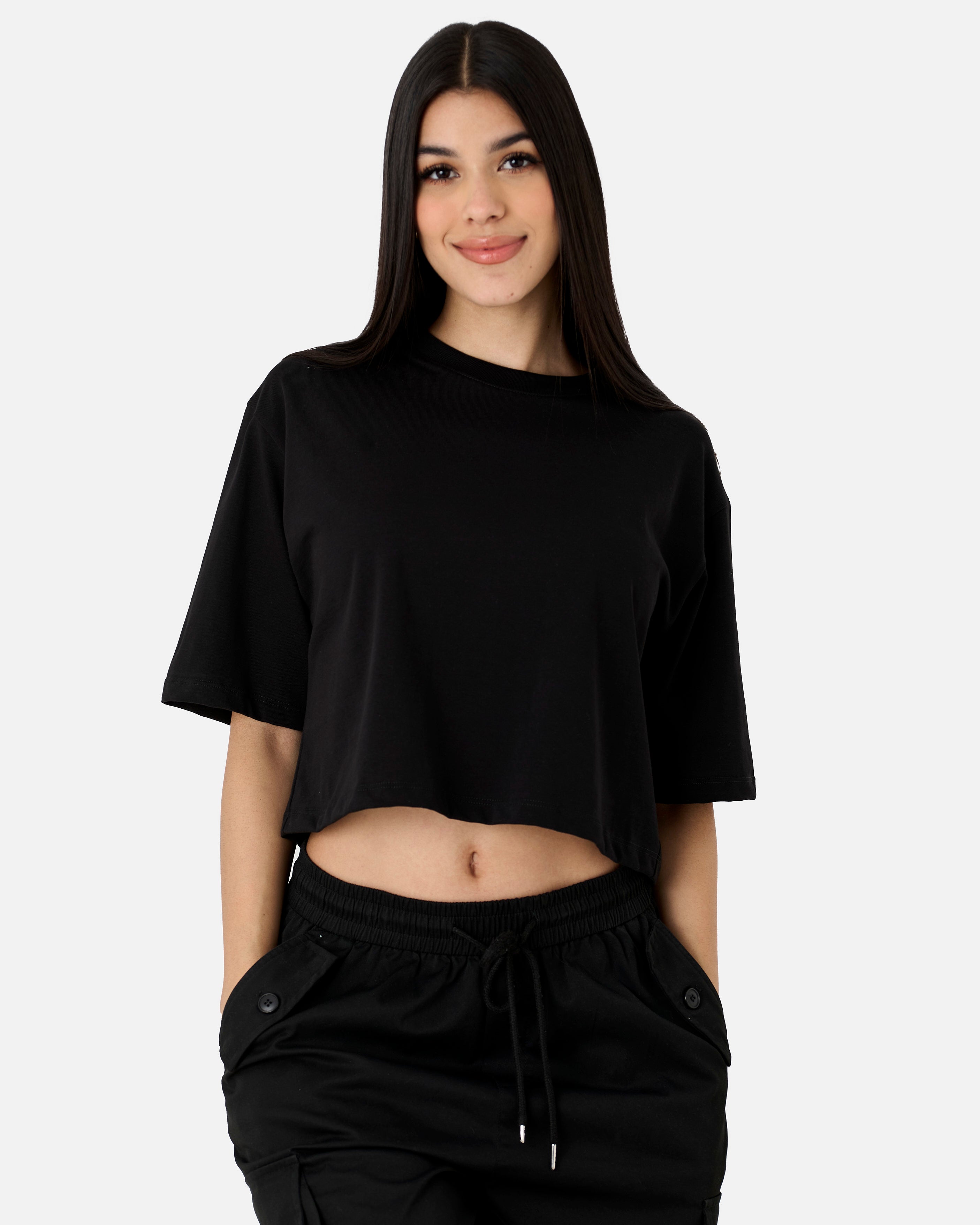 Croptop Over Premium 250Gr Basico Negro