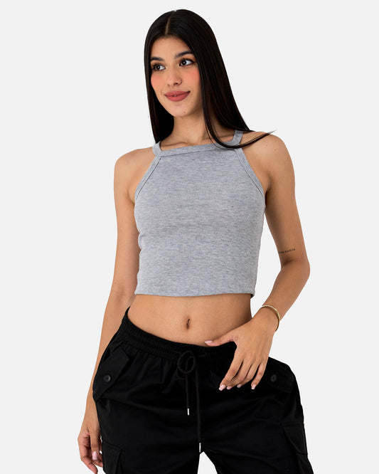 Blusa Rib Gris Jaspe