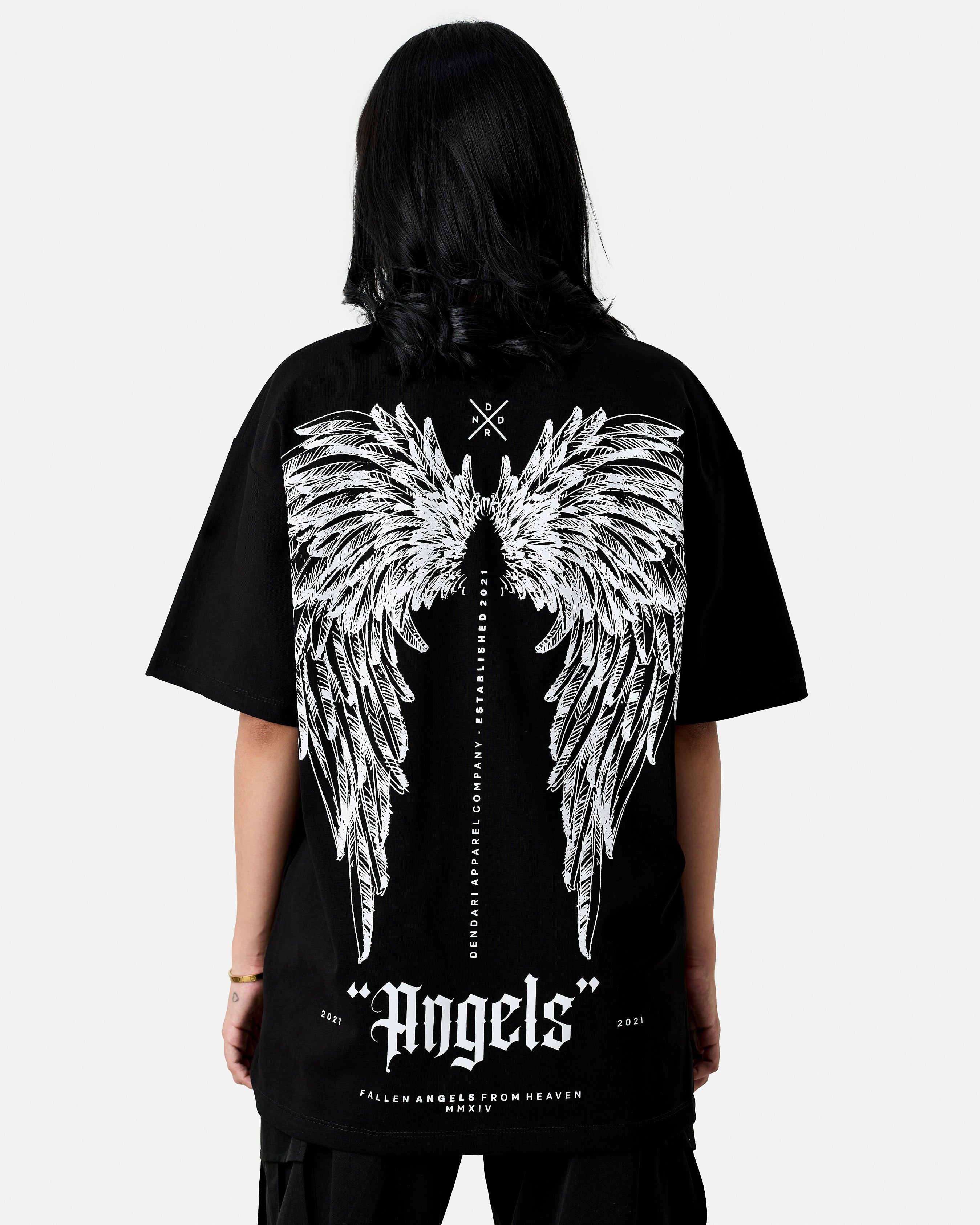 Camiseta Oversize Premium 250Gr Wings Black