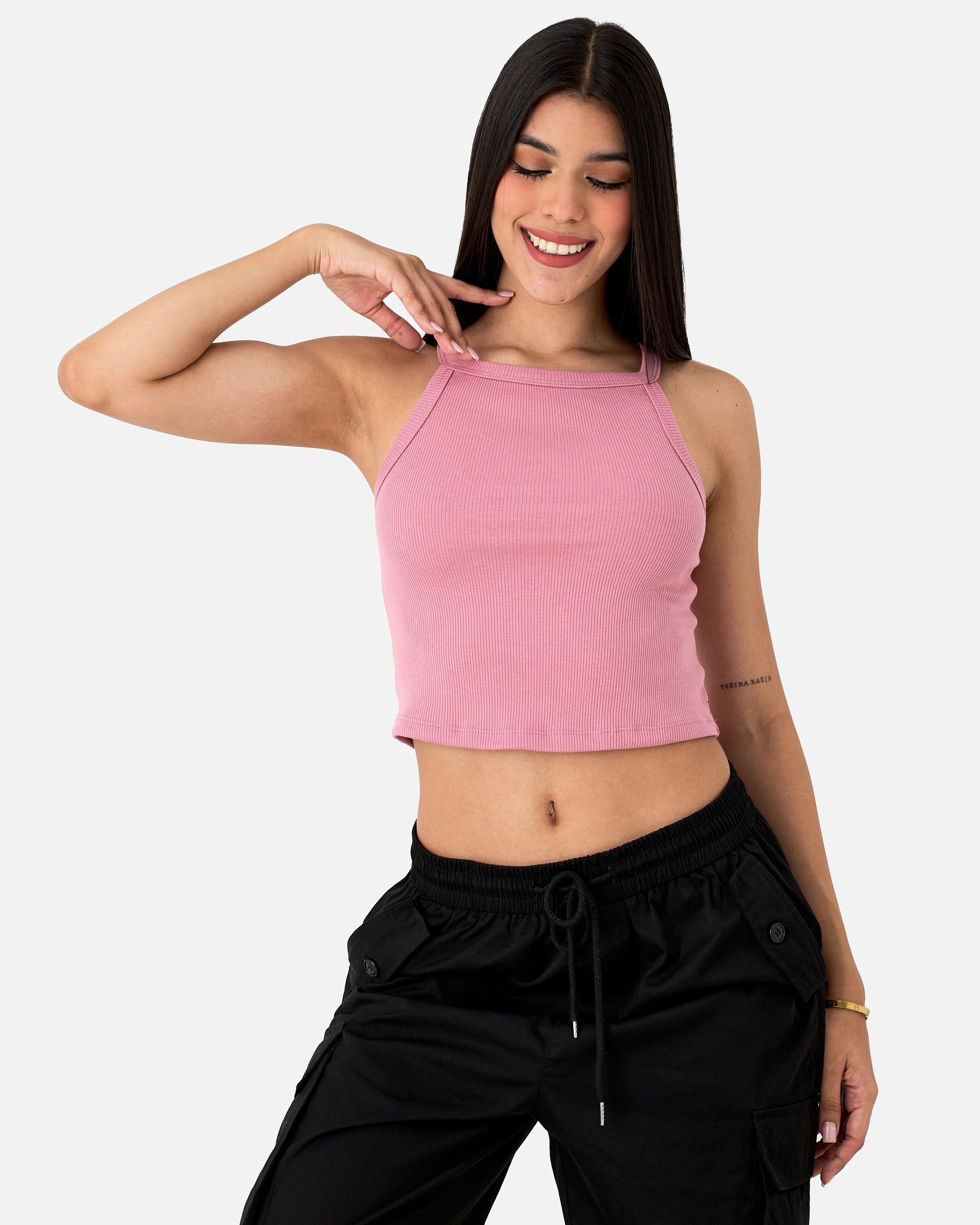 Blusa Rib Rosado Oscuro