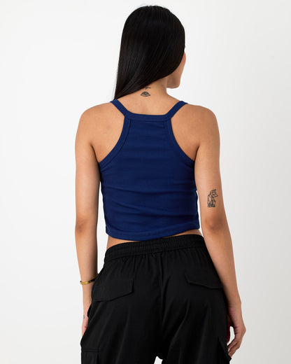 Blusa Rib Azul Turqui