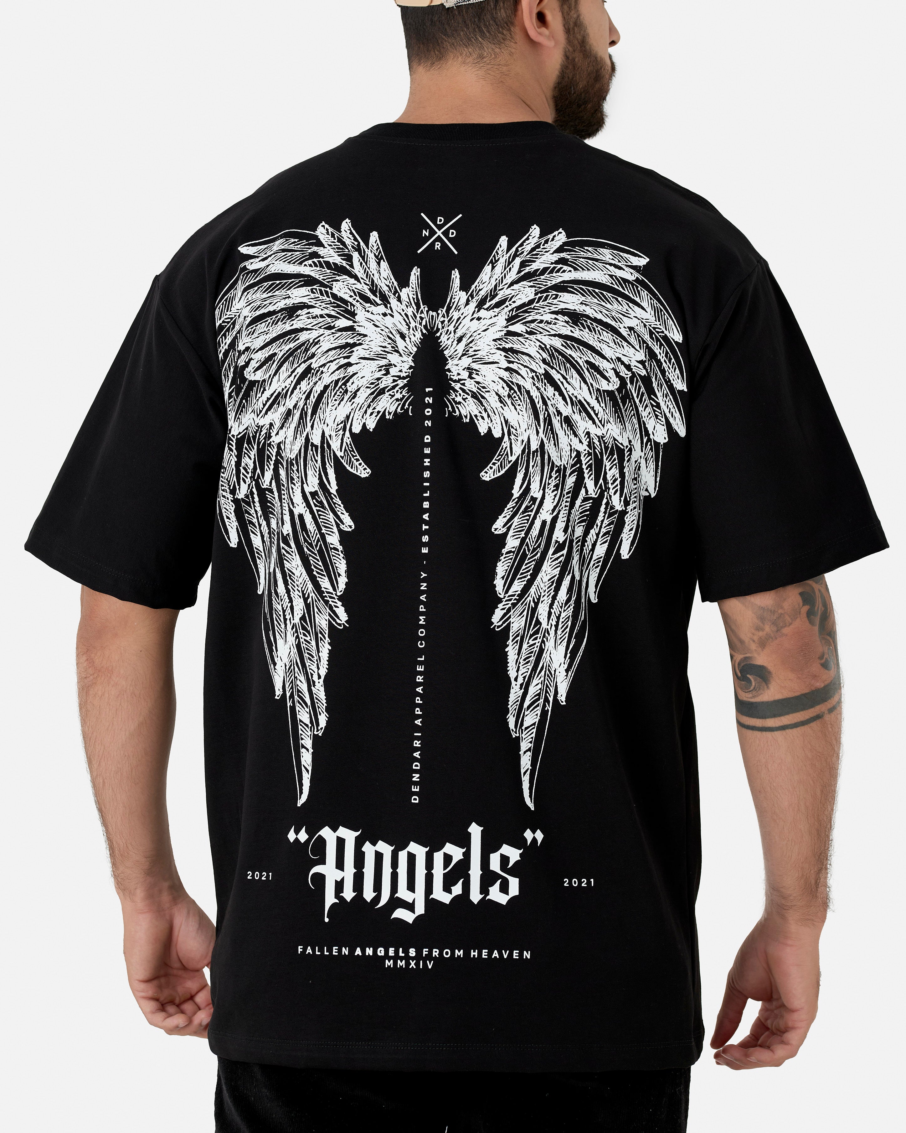 Camiseta Oversize Premium 200Gr Wings Black