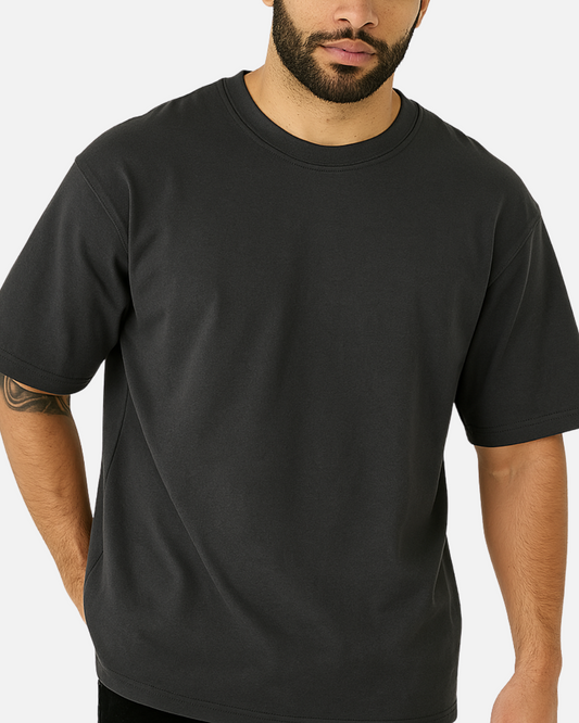 Camiseta Oversize Basica Gris Oscuro
