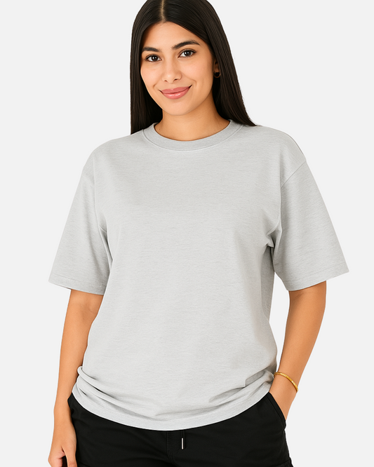 Camiseta Oversize Gris claro