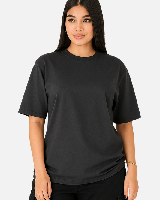 Camiseta Oversize Gris Oscuro