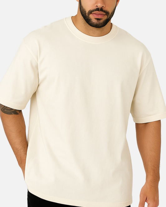 Camiseta Oversize Basica Blanco Hueso